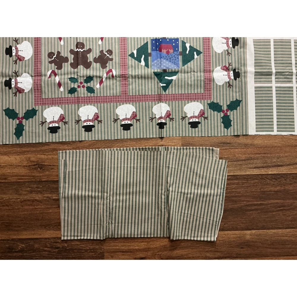 Cut and sew SNOWMAN SAMPLER Quilted WALL HANGING Panel WAMSUTTA + Backing